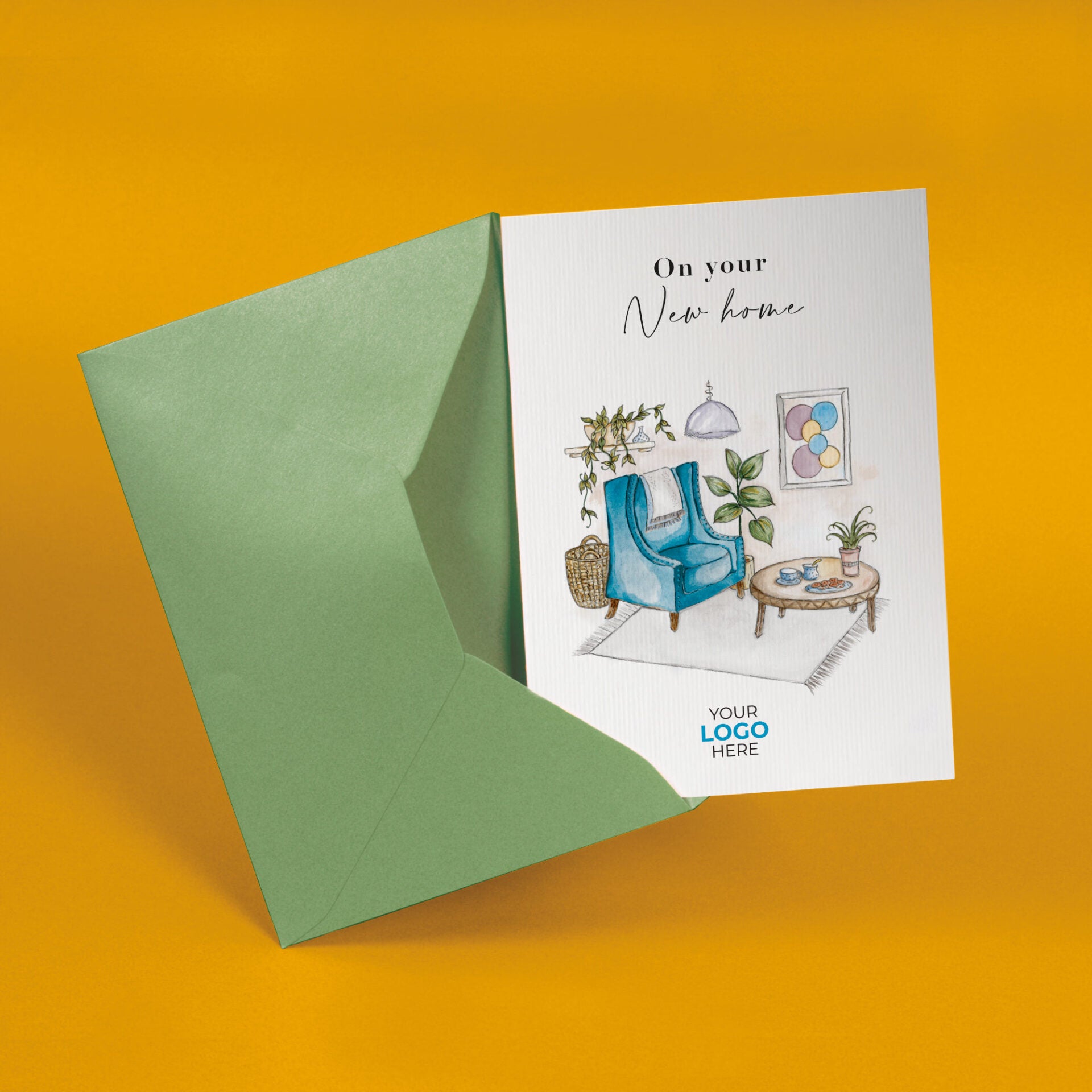 Cosy Living Room' Personalised Corporate Branded Property Greeting Cards image 2