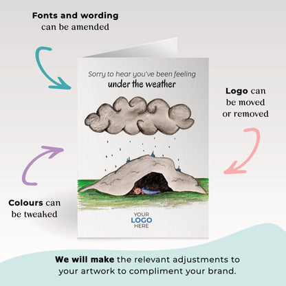 ‘Under the Weather’ Personalised Corporate Branded Get Well Soon Greeting Cards image 1