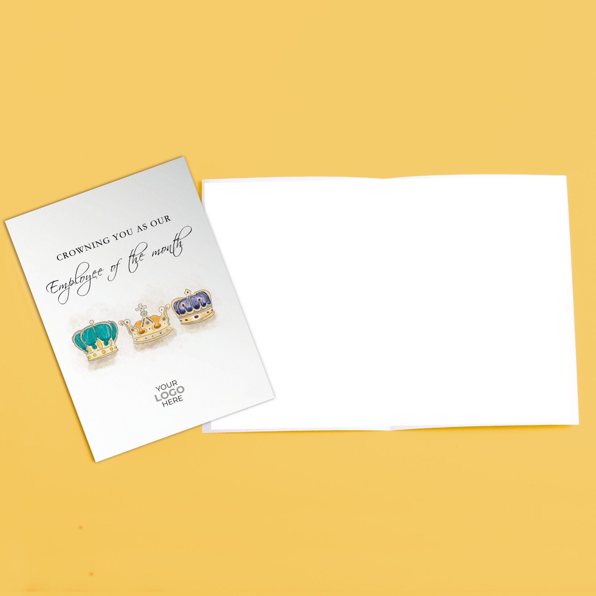 ‘Three Crowns’ Personalised Corporate Branded Staff Appreciation Greeting Cards image 3