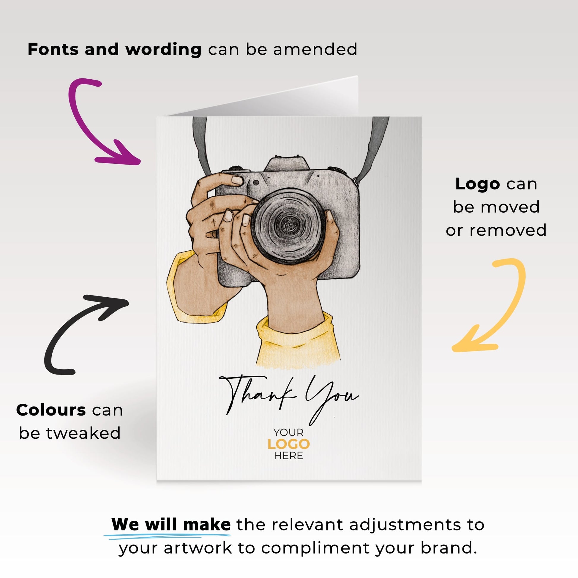 ‘Digital Camera’ Personalised Corporate Branded Creative Industries Greeting Cards image 1