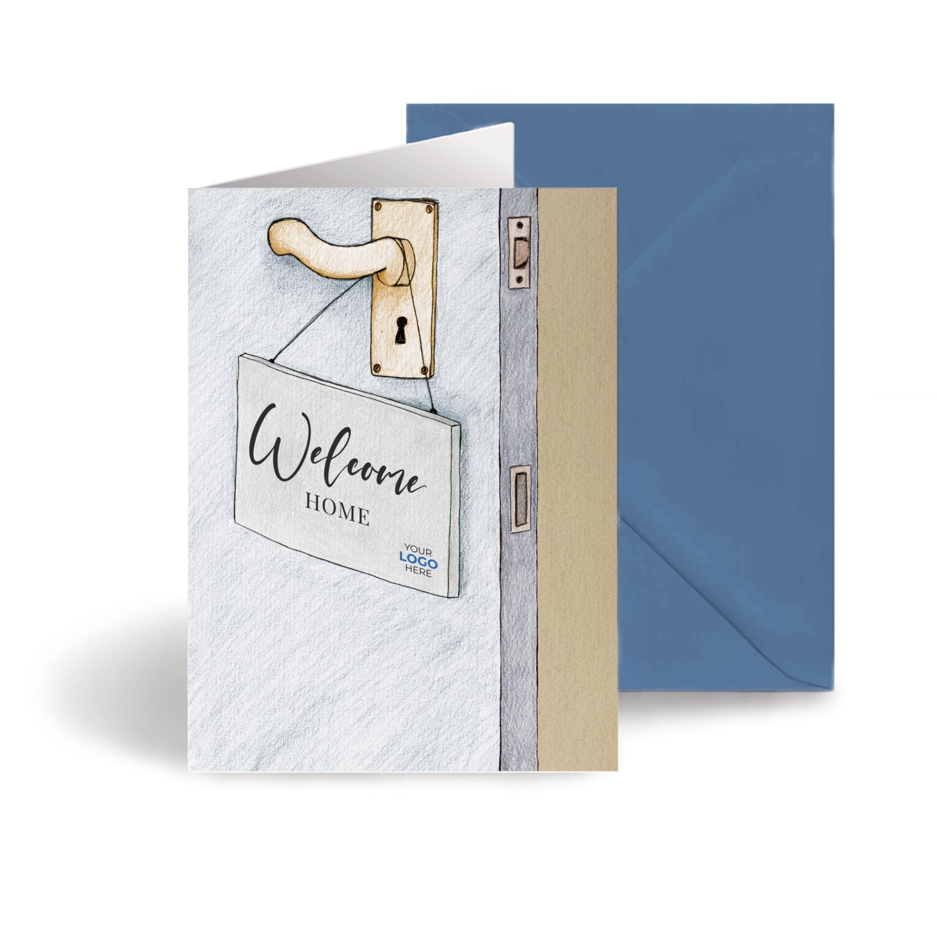 ‘Sign on Door’ Personalised Corporate Branded Property Greeting Cards image 0