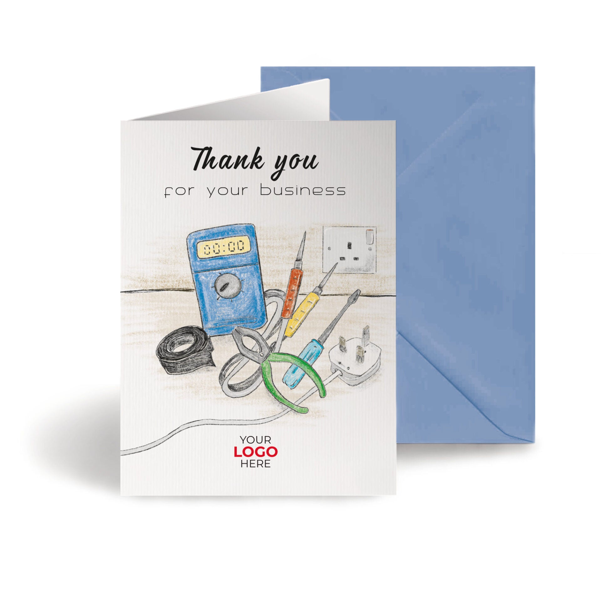 Multimeter & Tools’ Personalised Corporate Branded Trades People Greeting Cards image 0