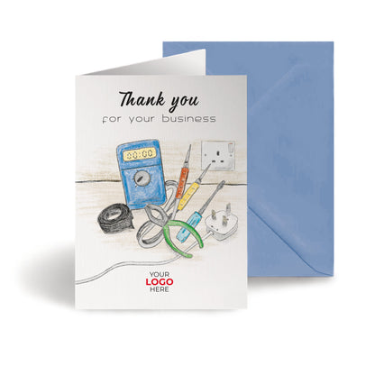 Multimeter & Tools’ Personalised Corporate Branded Trades People Greeting Cards image 0