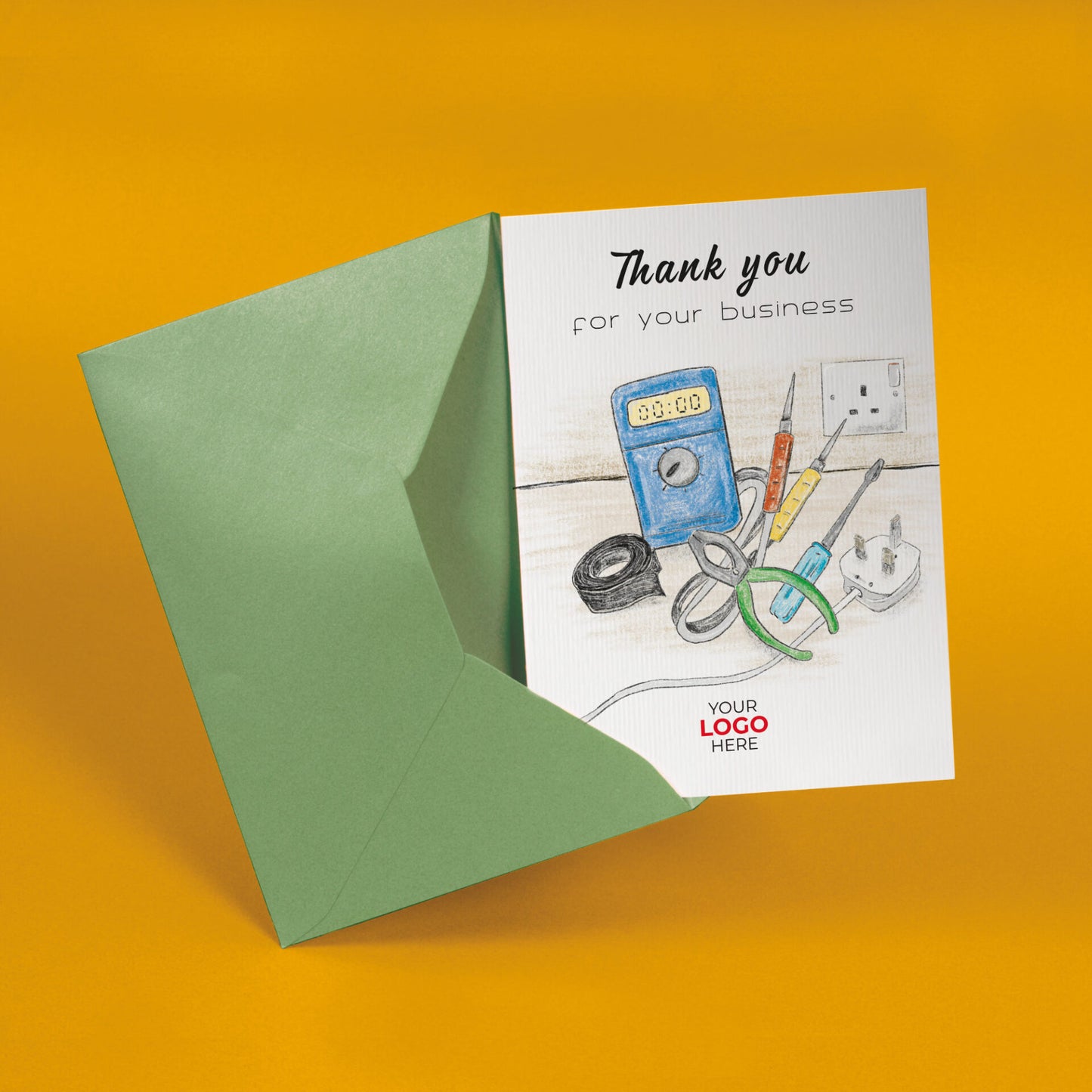 Multimeter & Tools’ Personalised Corporate Branded Trades People Greeting Cards image 2