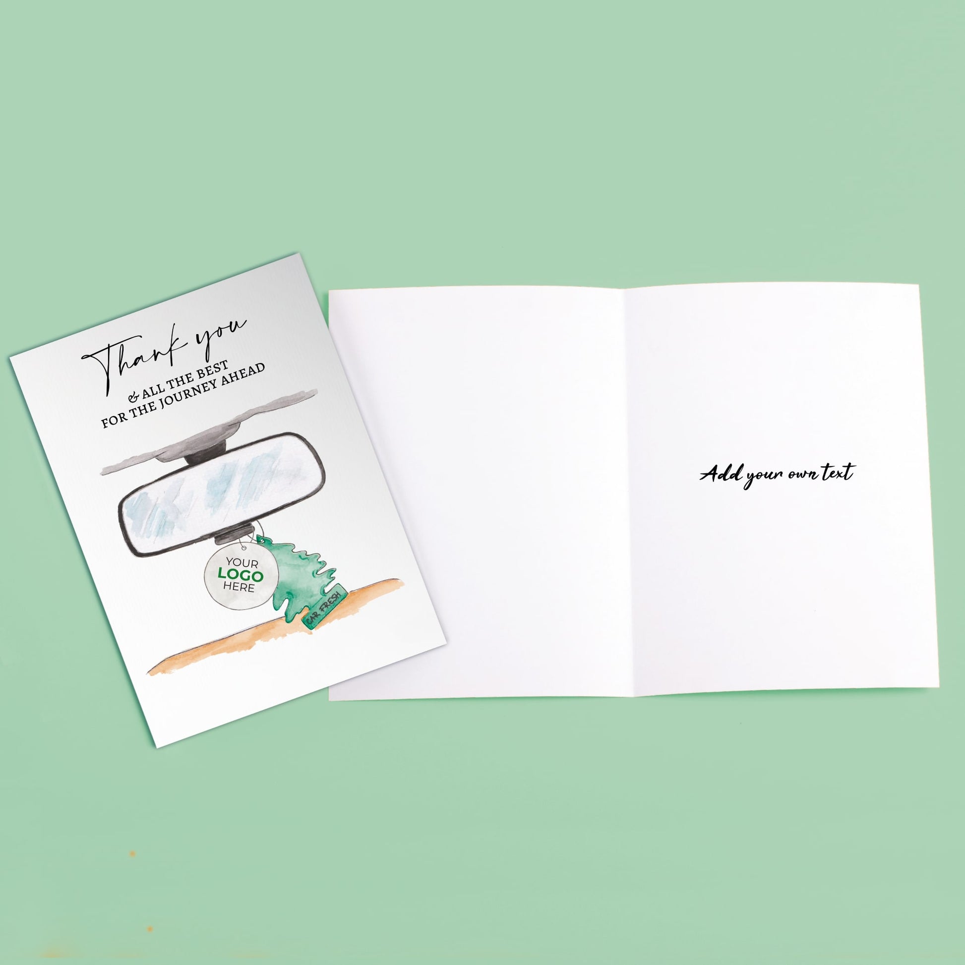 ‘Rearview Mirror’ Personalised Corporate Branded Automotive Greeting Cards image 2