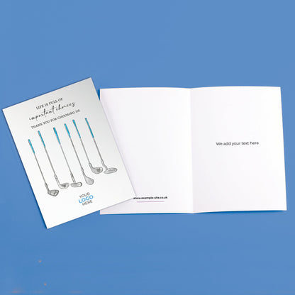 Golf Clubs’ Personalised Corporate Branded Coaching Greeting Cards image 3