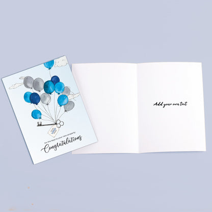 ‘Balloons with Keys’ Personalised Corporate Branded Property Greeting Cards image 3