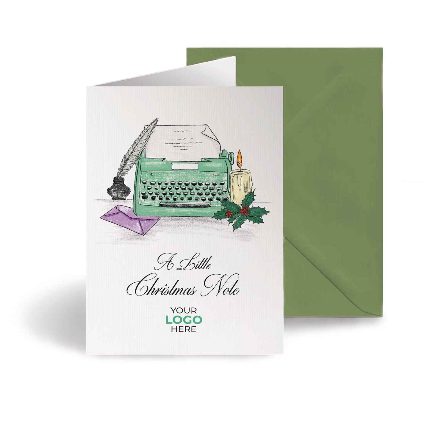 Typewriter & Candle' Branded Christmas Cards image 0