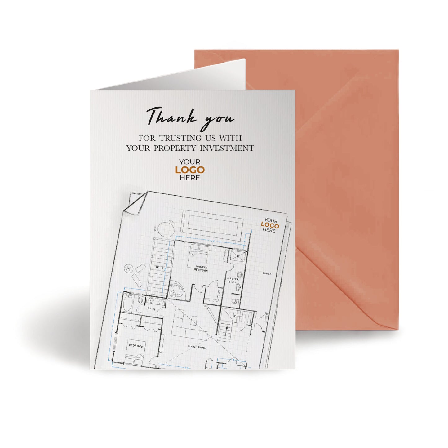 Floor Plan' Personalised Corporate Branded Property Greeting Cards image 0