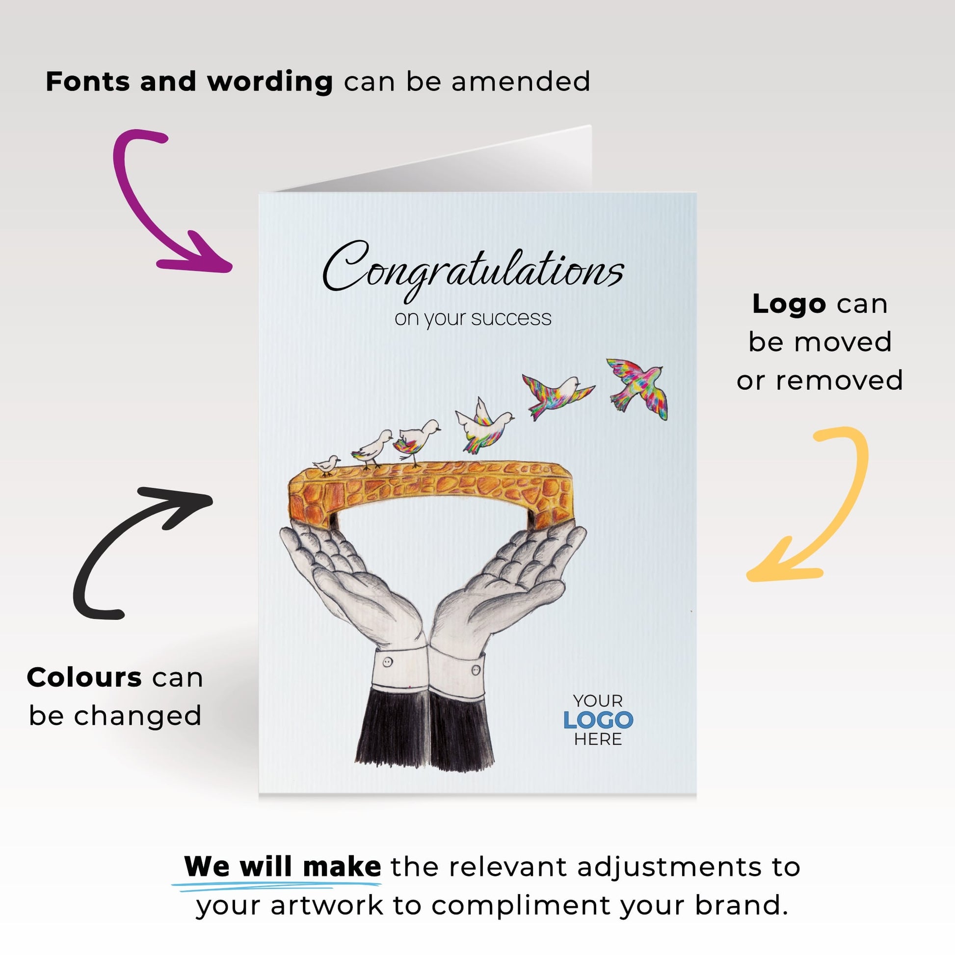 ‘Bridge Birds’ Personalised Corporate Branded Financial Greeting Cards image 3