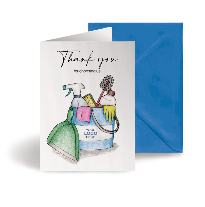 ‘Cleaning Bucket’ Personalised Corporate Branded Cleaning Industry Greeting Cards image 0