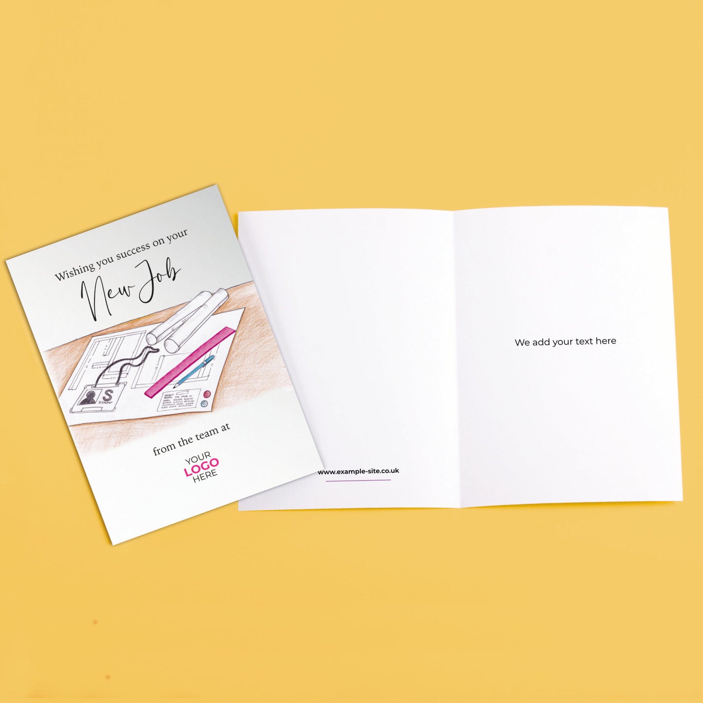 Design Engineer Plans’ Personalised Corporate Branded New Job Greeting Cards image 3