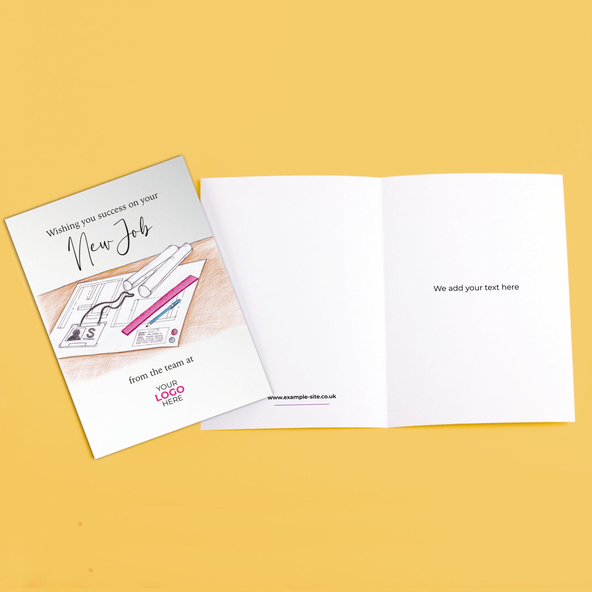 Design Engineer Plans’ Personalised Corporate Branded New Job Greeting Cards image 3