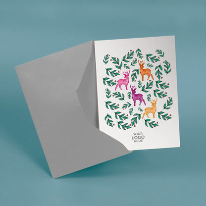 Reindeers And Mistletoe'  Customised Corporate Christmas Cards image 2