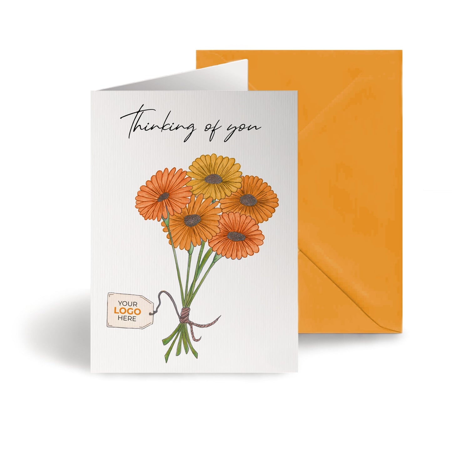 ‘Bunch of Flowers’ Personalised Corporate Branded Thinking of You Greeting Cards image 0