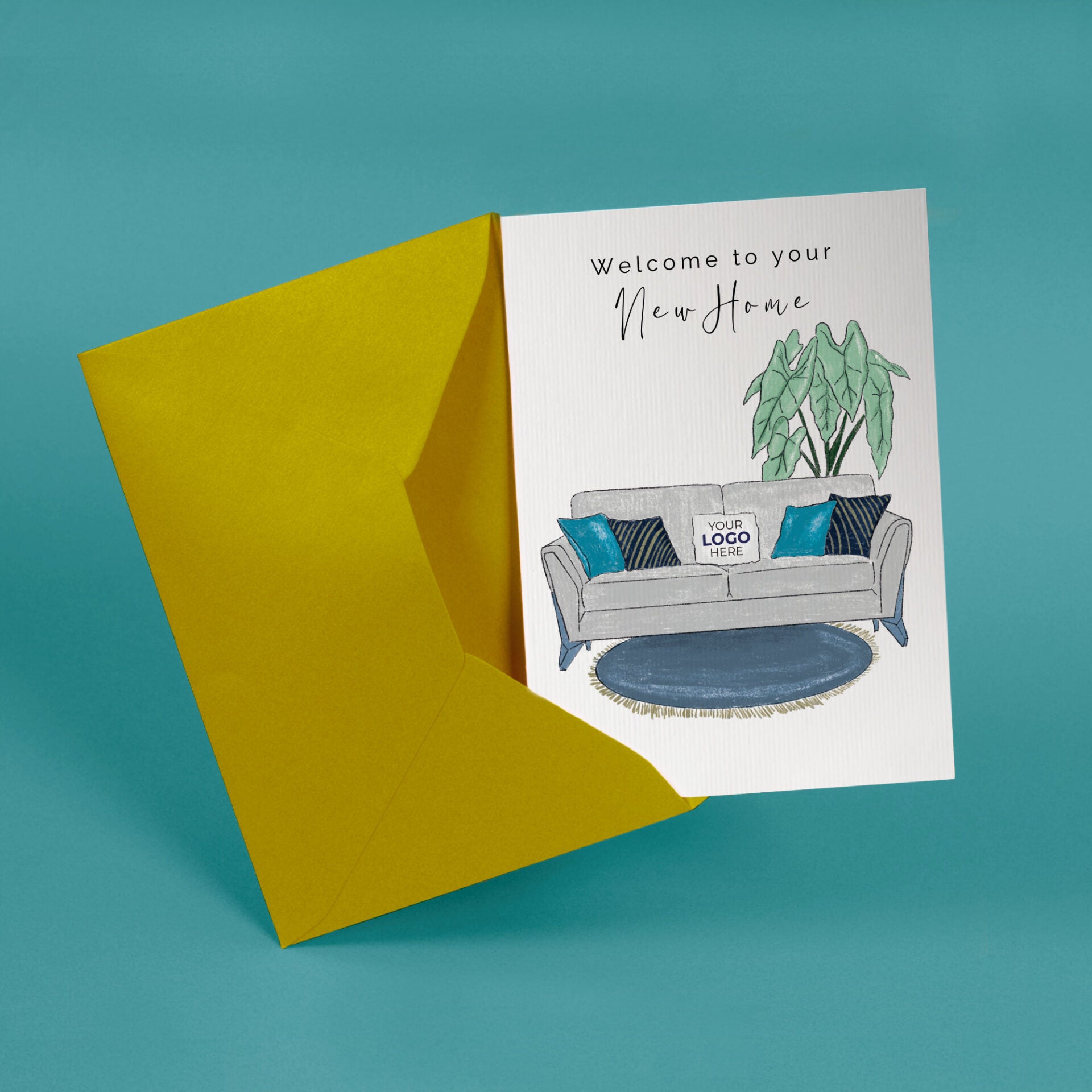 Luxurious Sofa' Personalised Corporate Branded Property Greeting Cards image 2