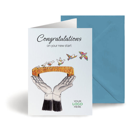 Bridge Birds' Personalised Corporate Branded New Job Greeting Cards image 0