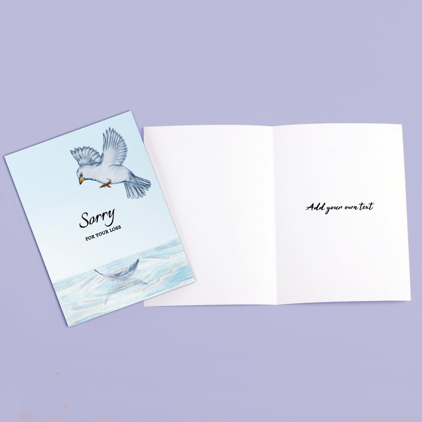 ‘Bird Hovering’ Personalised Corporate Branded Health Care Greeting Cards image 2