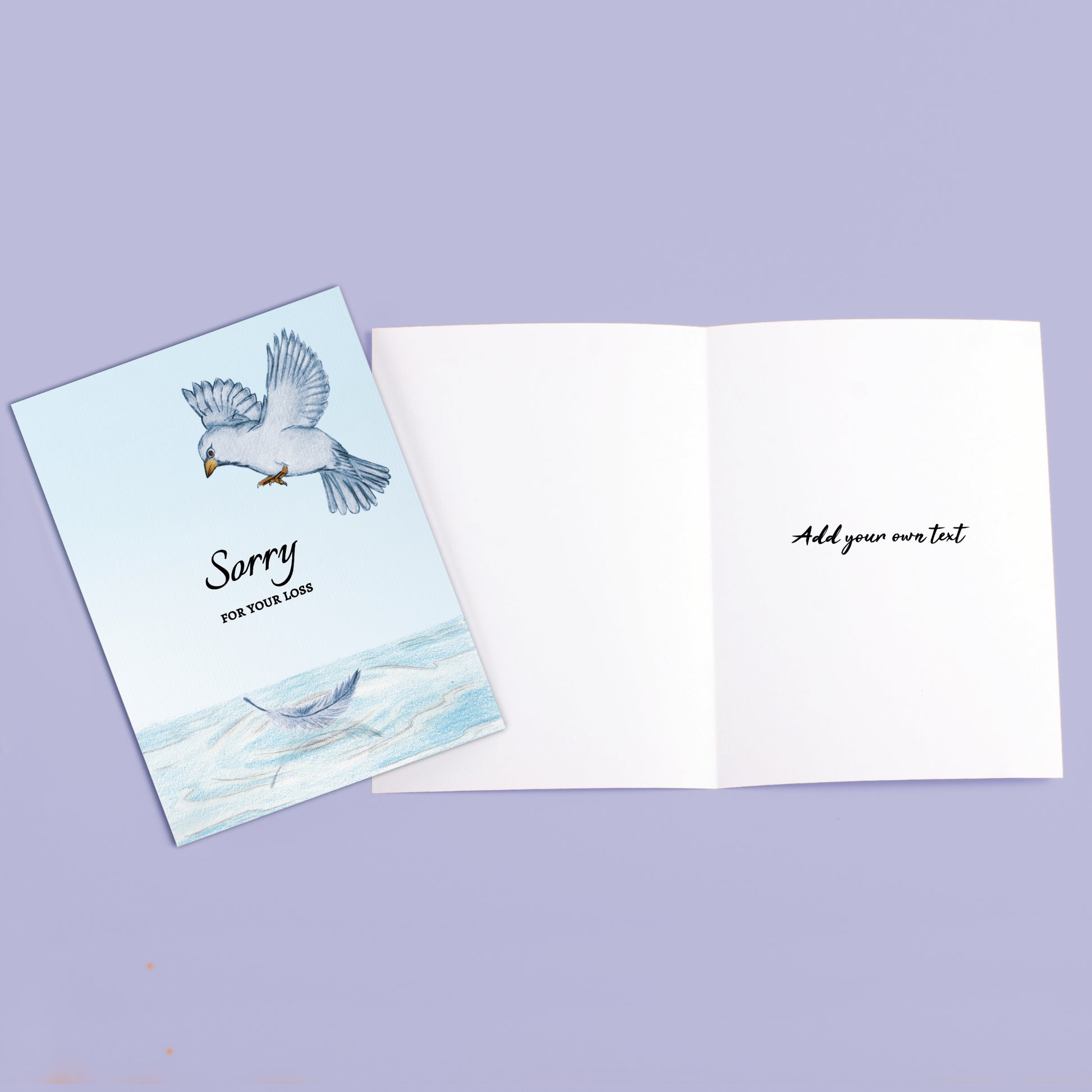 ‘Bird Hovering’ Personalised Corporate Branded Health Care Greeting Cards image 2