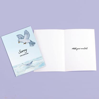 ‘Bird Hovering’ Personalised Corporate Branded Health Care Greeting Cards image 2