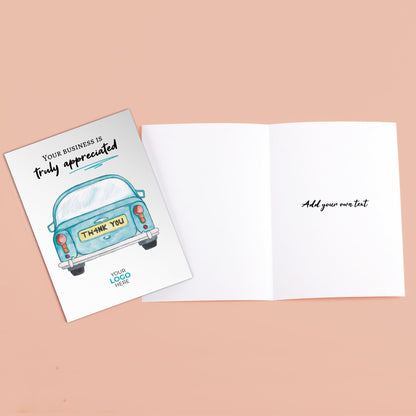 ‘Number Plate’ Personalised Corporate Branded Automotive Greeting Cards image 3