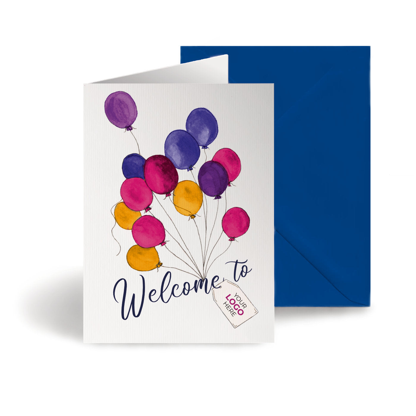 ‘Balloons Lifting’ Personalised Corporate Branded Welcome Greeting Cards image 0