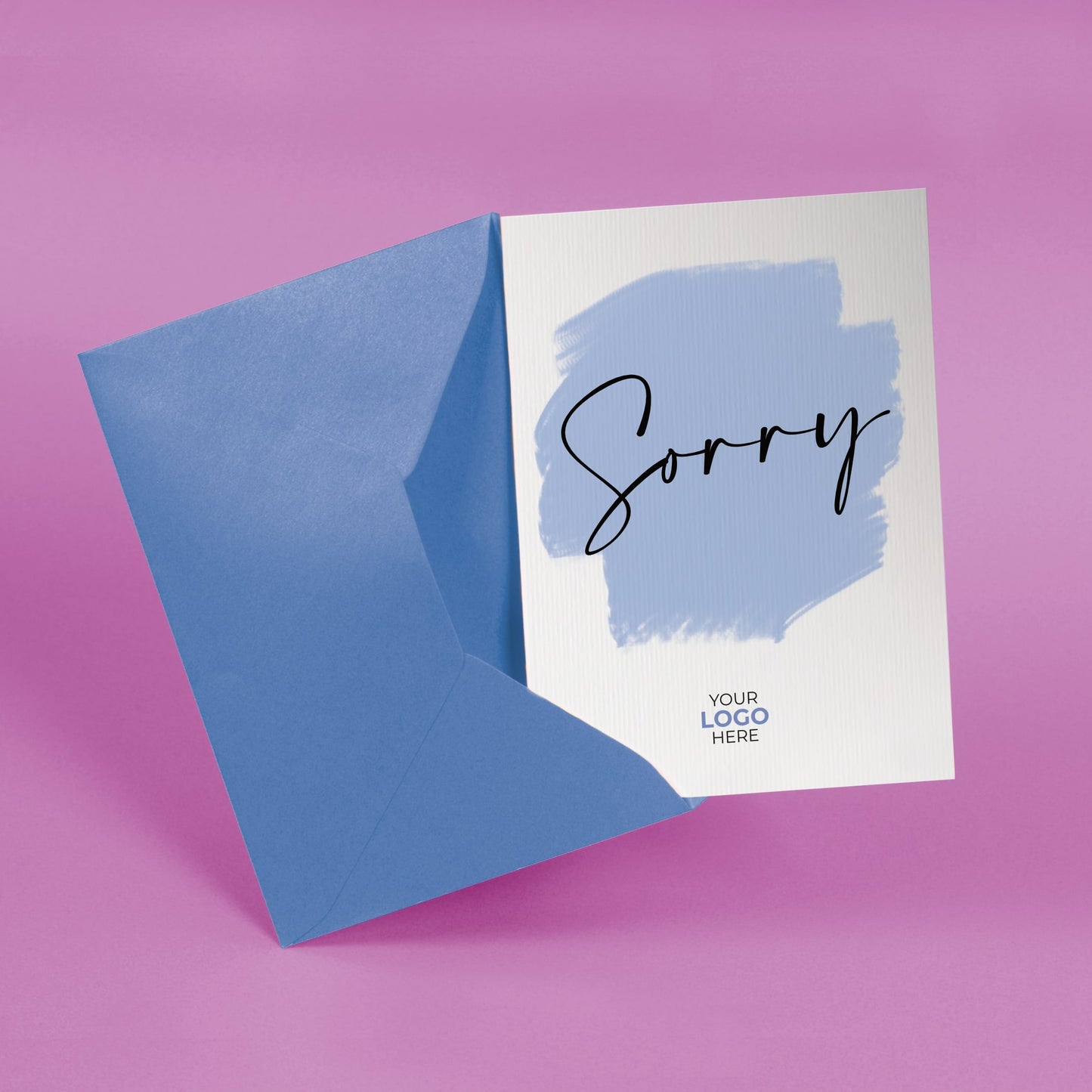 ‘Coloured Swipe’ Personalised Corporate Branded Sorry Greeting Cards image 2