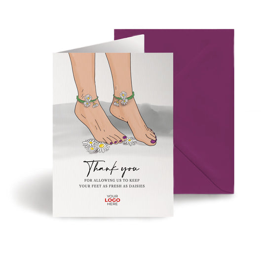 ‘Feet with Daisies’ Business Thank You Cards image 0
