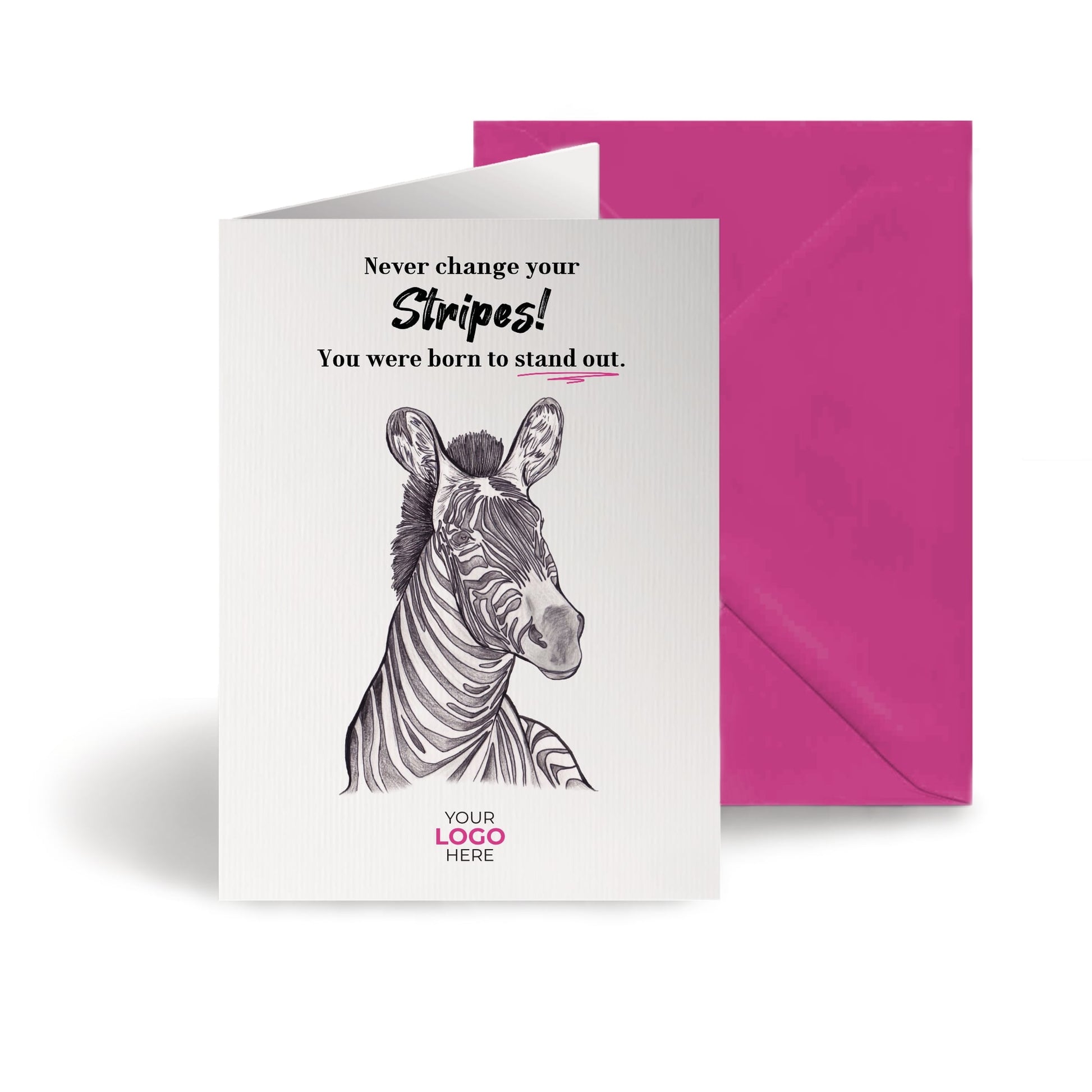 ‘Zebra's Stripe’ Personalised Corporate Branded Coaching Greeting Cards image 0