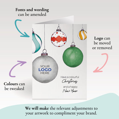 Colourful Baubles' Customised Corporate Christmas Cards image 2