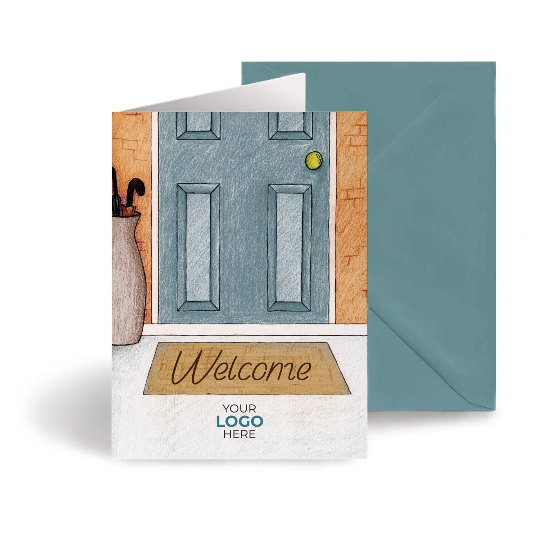 ‘Doormat’ Personalised Corporate Branded Property Greeting Cards image 0
