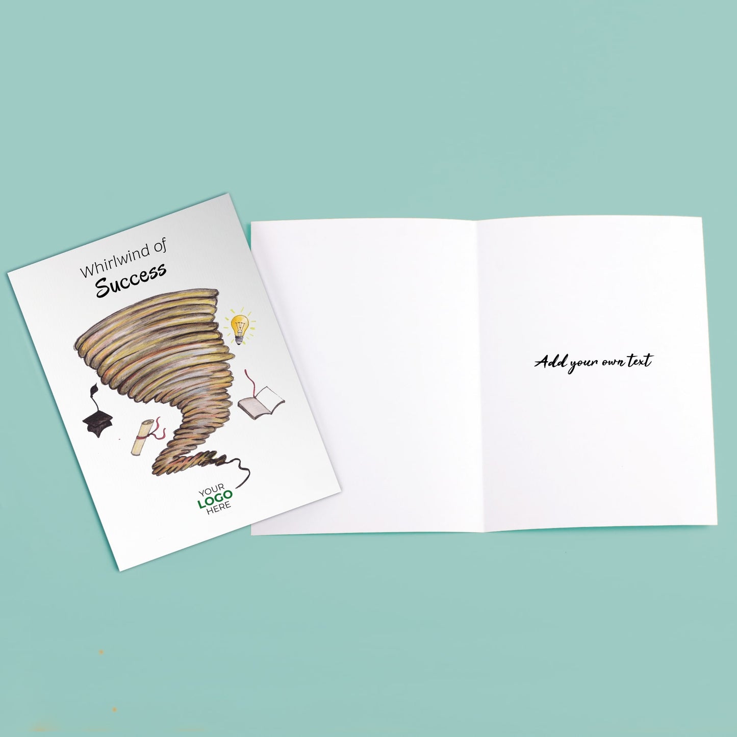 ‘Whirlwind’ Personalised Corporate Branded Education Greeting Cards image 5