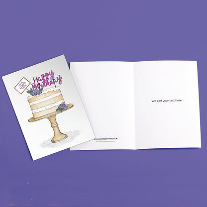 ‘Blueberry Birthday Cake’ Personalised Corporate Branded Birthday Greeting Cards image 3