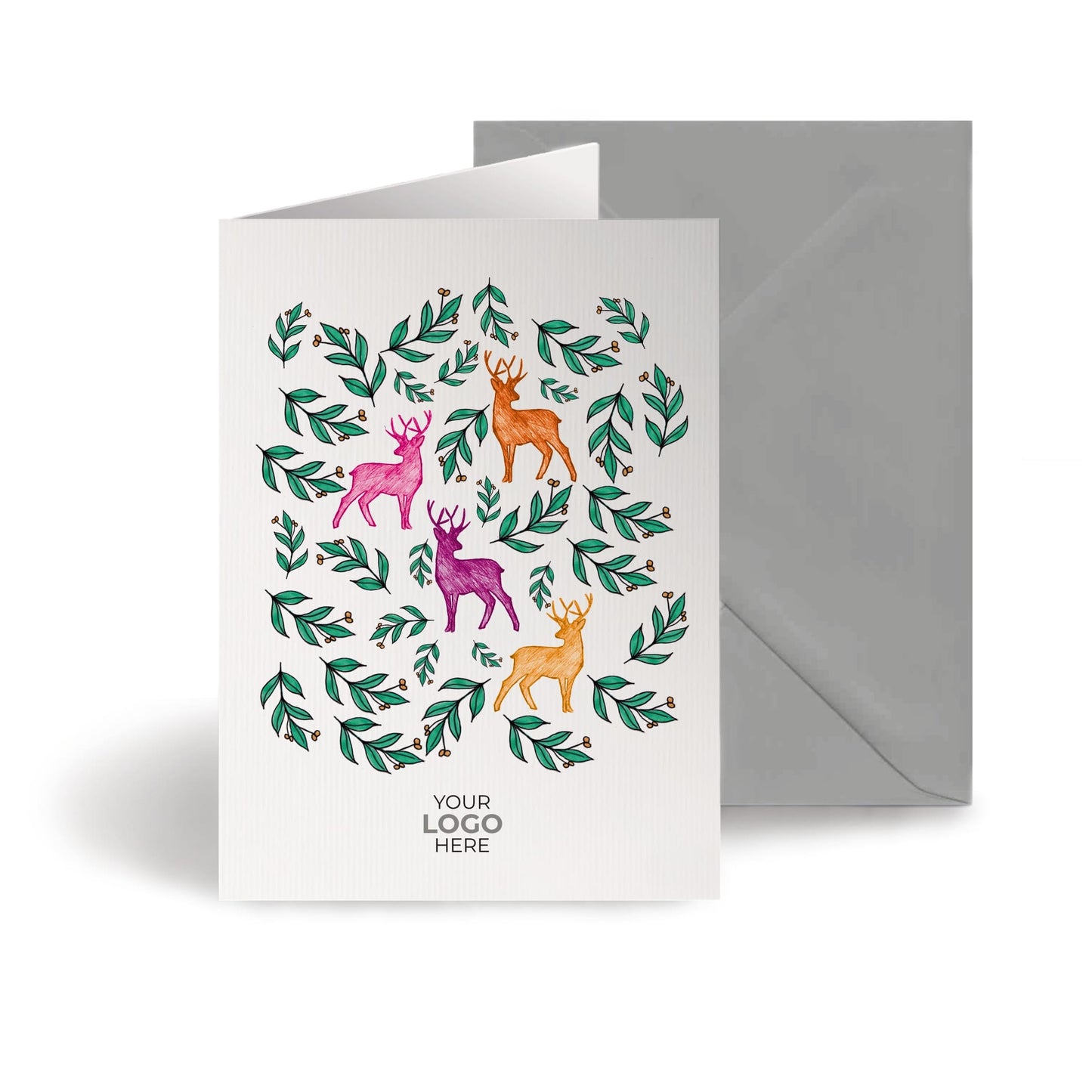 Reindeers And Mistletoe'  Customised Corporate Christmas Cards image 0