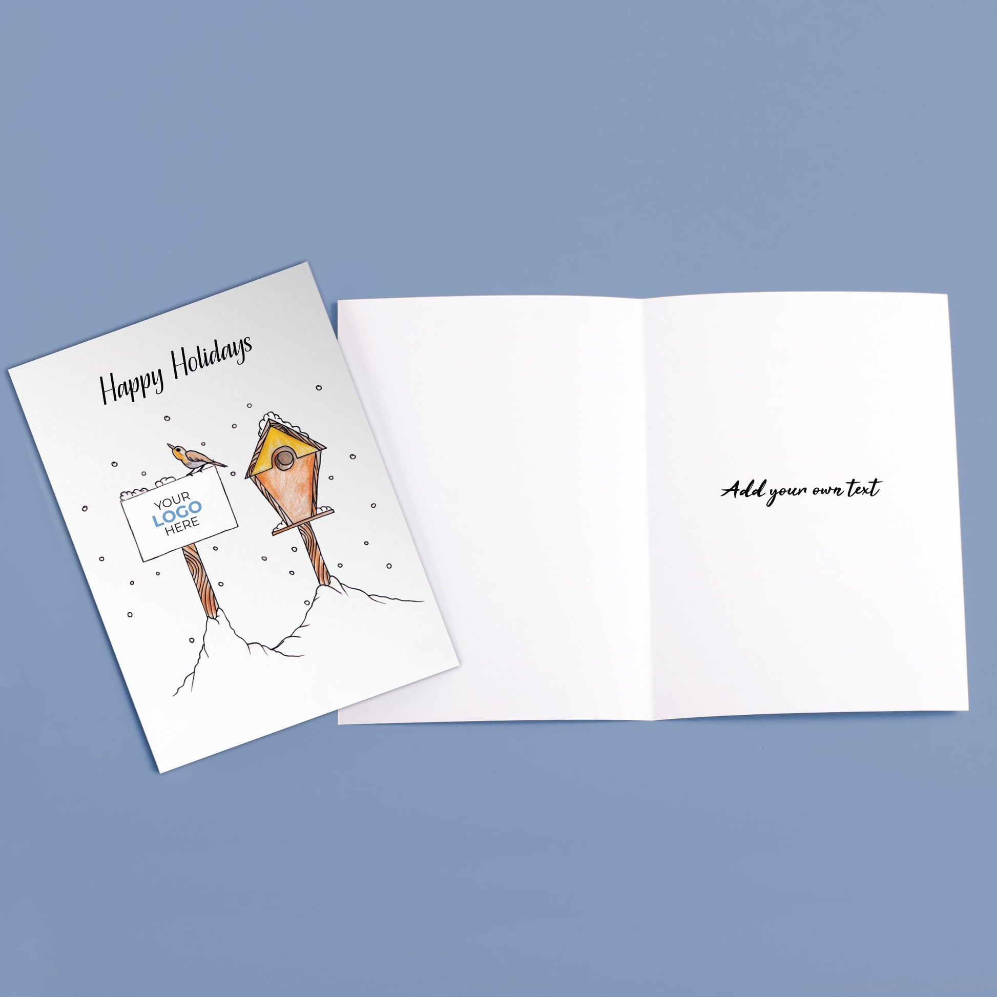 ‘Birds on Post’ Personalised Corporate Branded Property Greeting Cards image 3