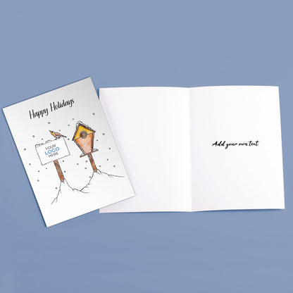 ‘Birds on Post’ Personalised Corporate Branded Property Greeting Cards image 3