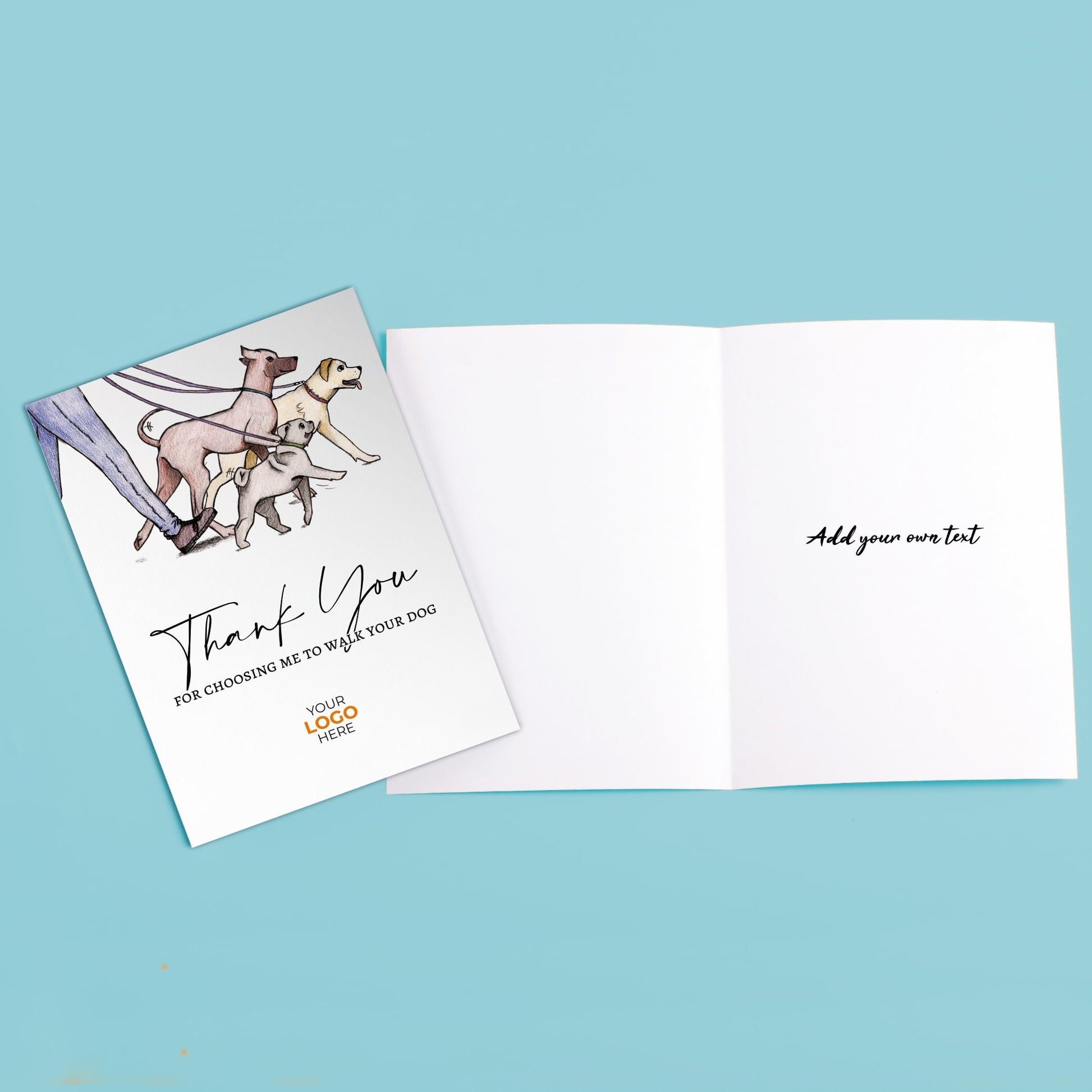 ‘Dog Walking’ Personalised Corporate Branded All Things Dogs Greeting Cards image 2