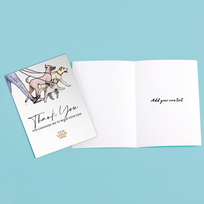 ‘Dog Walking’ Personalised Corporate Branded All Things Dogs Greeting Cards image 2