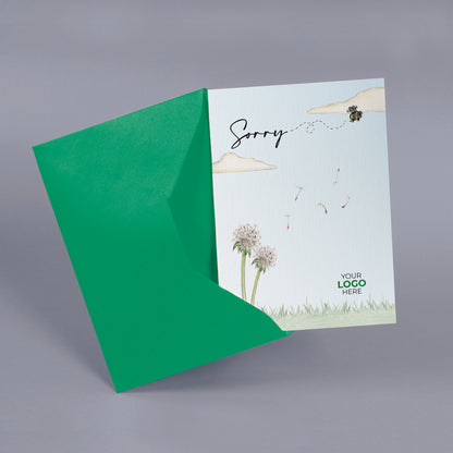 ‘Dandelion’ Personalised Corporate Branded Sorry Greeting Cards image 2