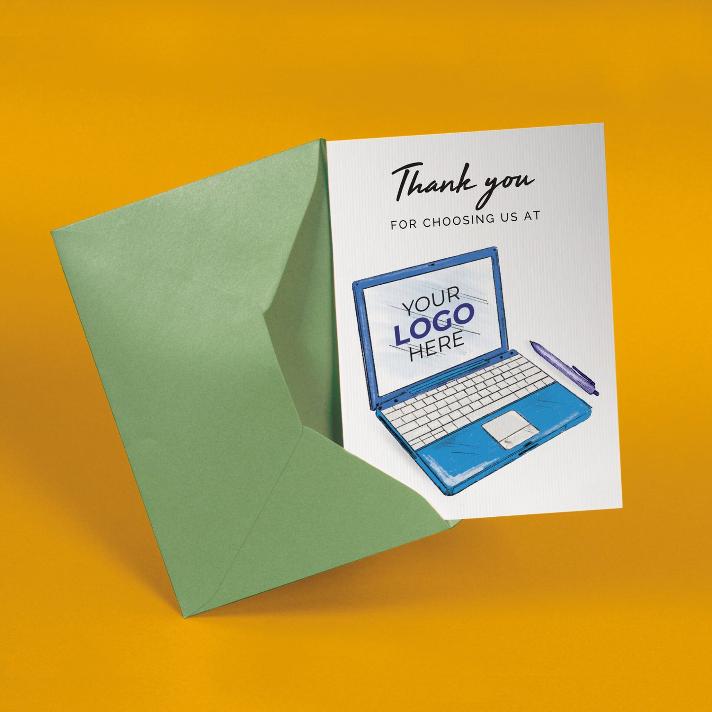 ‘Laptop’  Business Thank You Cards image 2