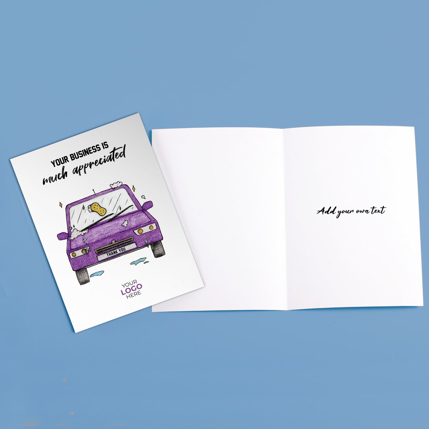 ‘Car Wash’ Personalised Corporate Branded Automotive Greeting Cards image 2