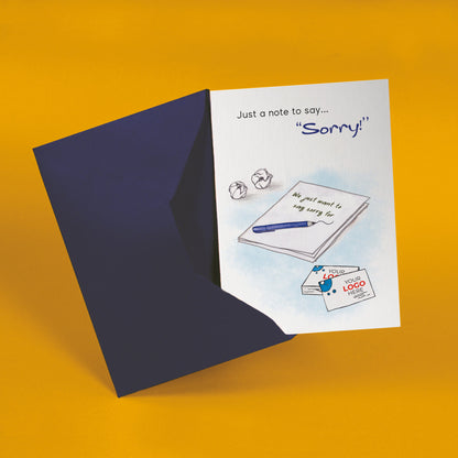 ‘Note & Business Cards’ Personalised Corporate Branded Sorry Greeting Cards image 5