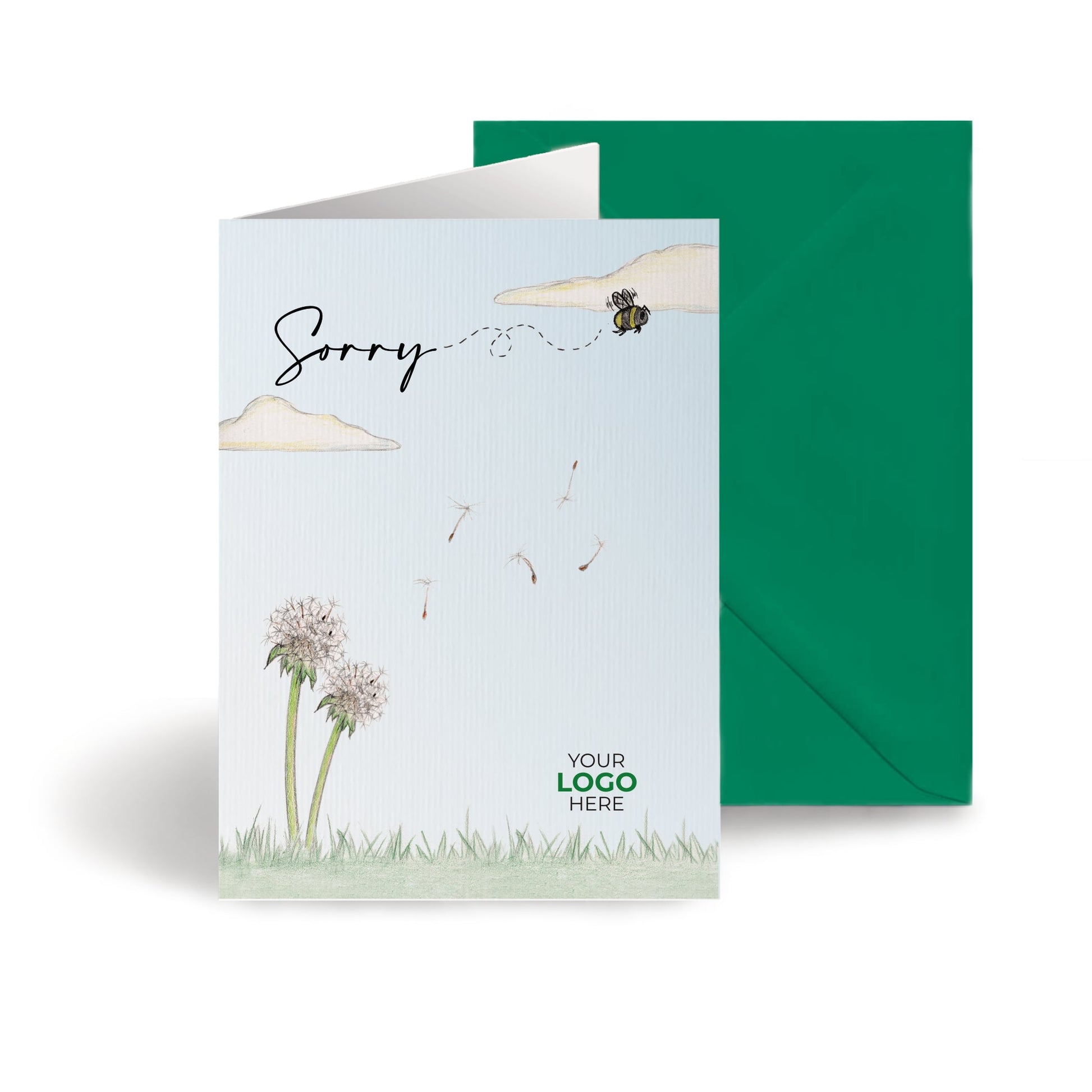 ‘Dandelion’ Personalised Corporate Branded Sorry Greeting Cards image 0