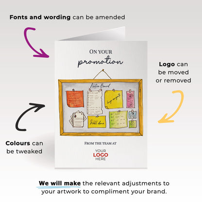 ‘Notice Board’ Personalised Corporate Branded New Job Greeting Cards image 1