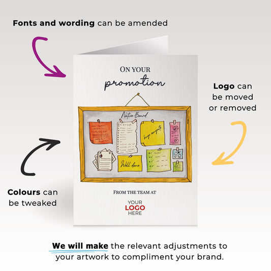 ‘Notice Board’ Personalised Corporate Branded New Job Greeting Cards image 1