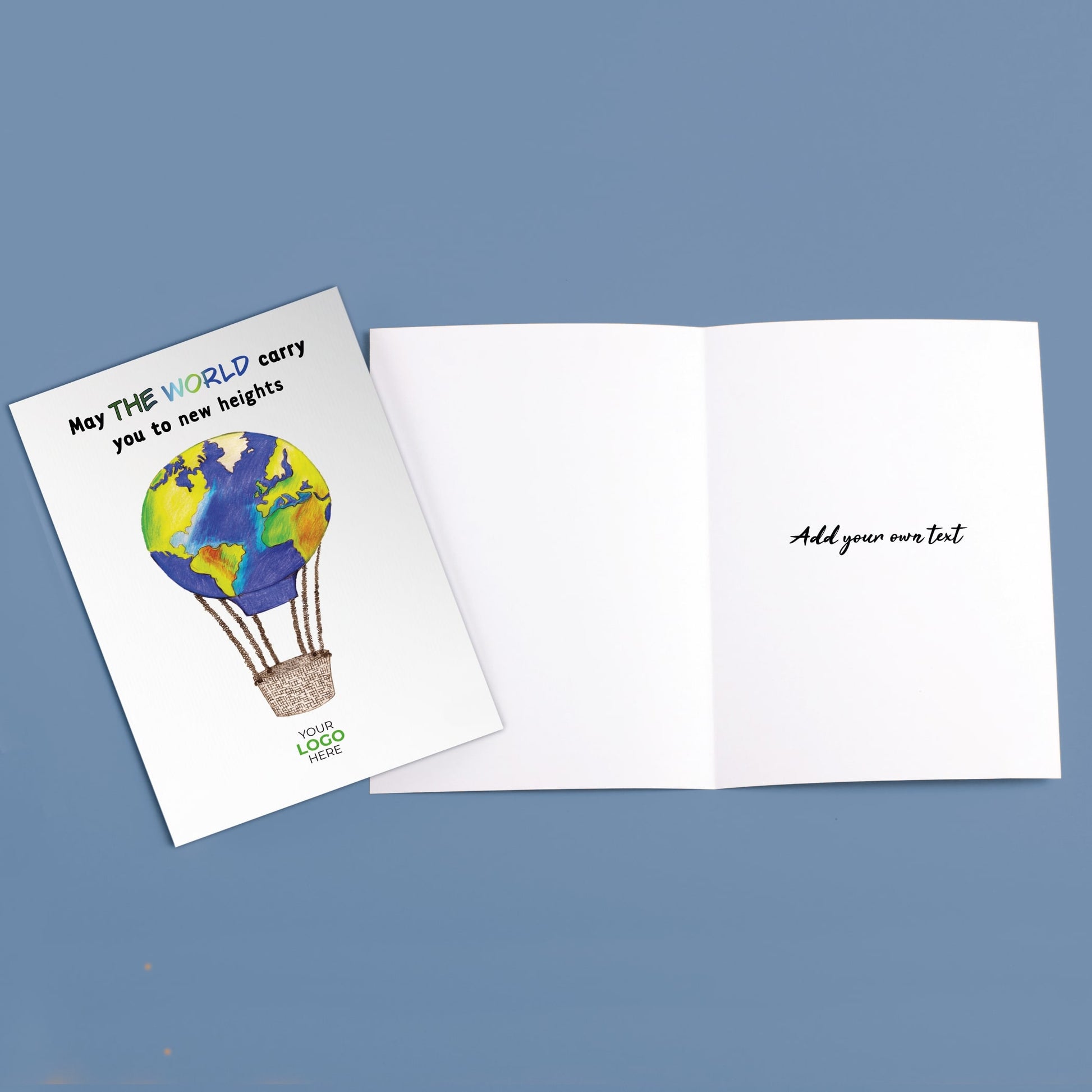 ‘Hot Air Balloon’ Personalised Corporate Branded Travel Greeting Cards image 2
