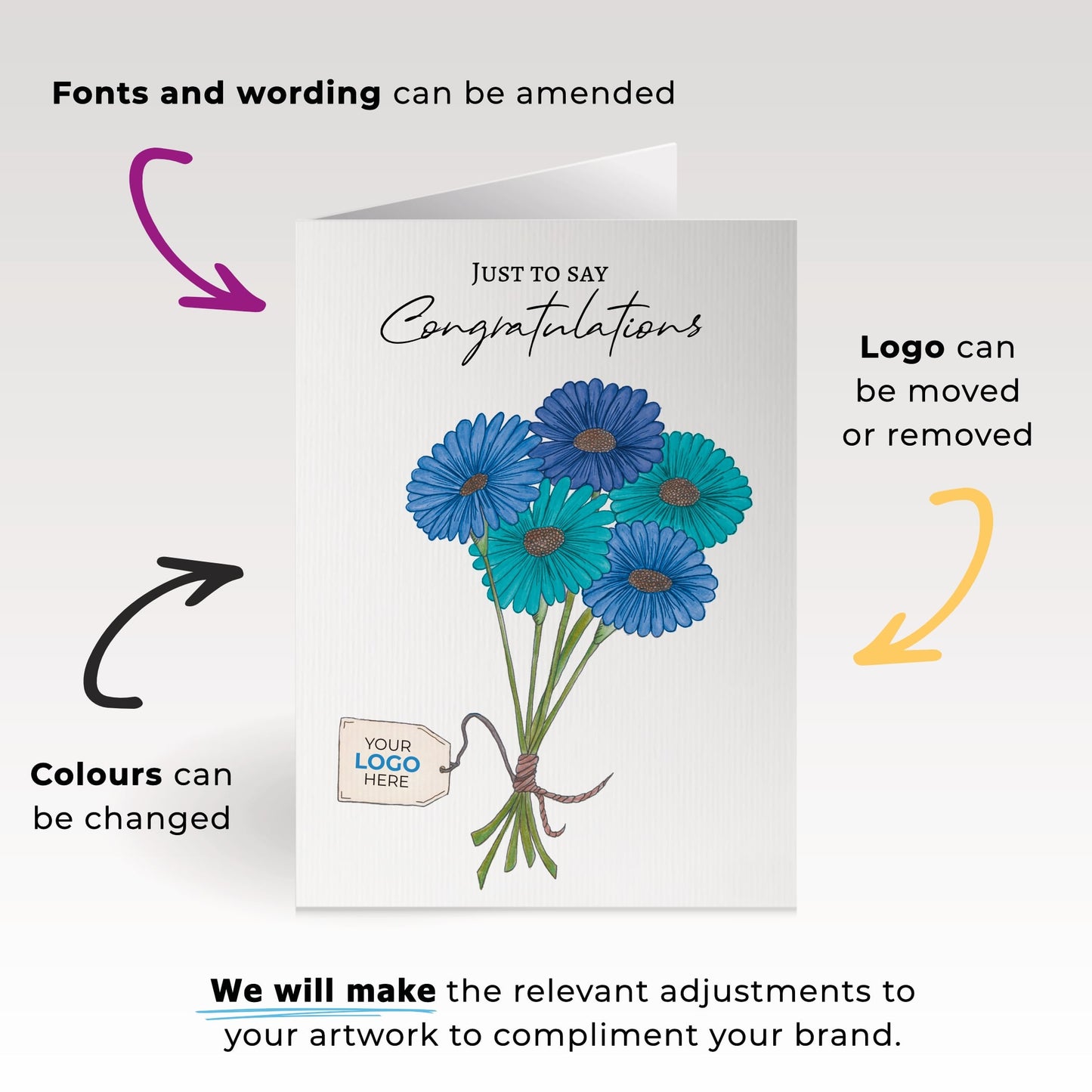 ‘Bunch of Flowers’ Congratulations Company Greeting Cards image 3
