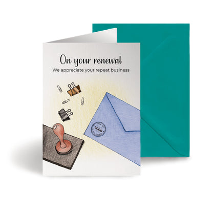 ‘Stamped Envelope’ Personalised Corporate Branded Financial Greeting Cards image 0