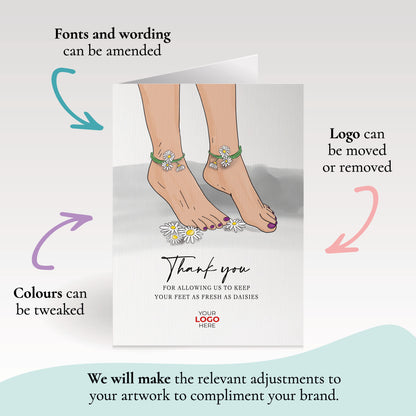 ‘Feet with Daisies’ Business Thank You Cards image 2