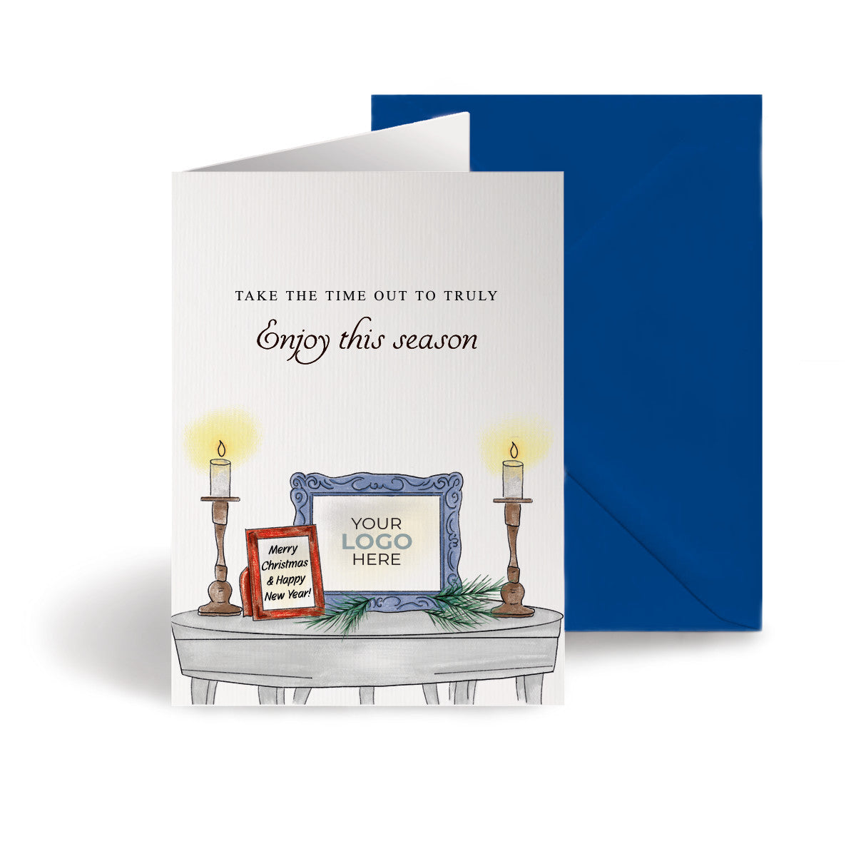 ‘Table & Candlesticks’ Branded Christmas Cards image 0